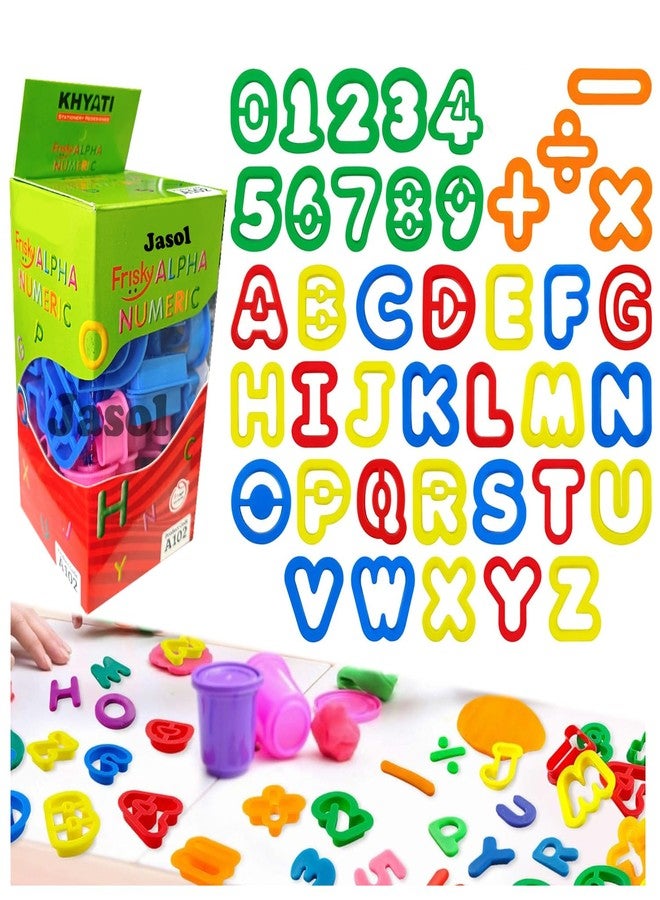 Jasol Play Dough Clay Tool Set with Alphabet, Number Cutters, 40 Pieces, Learning Letters and Numbers - Image 1